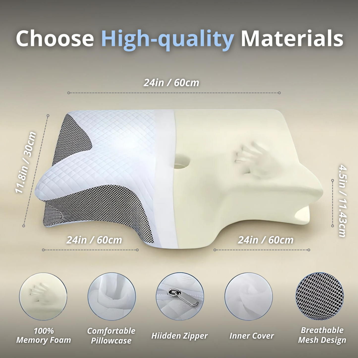 ErgoDream | Ultimate 2-in-1 Ergonomic Cervical Pillow