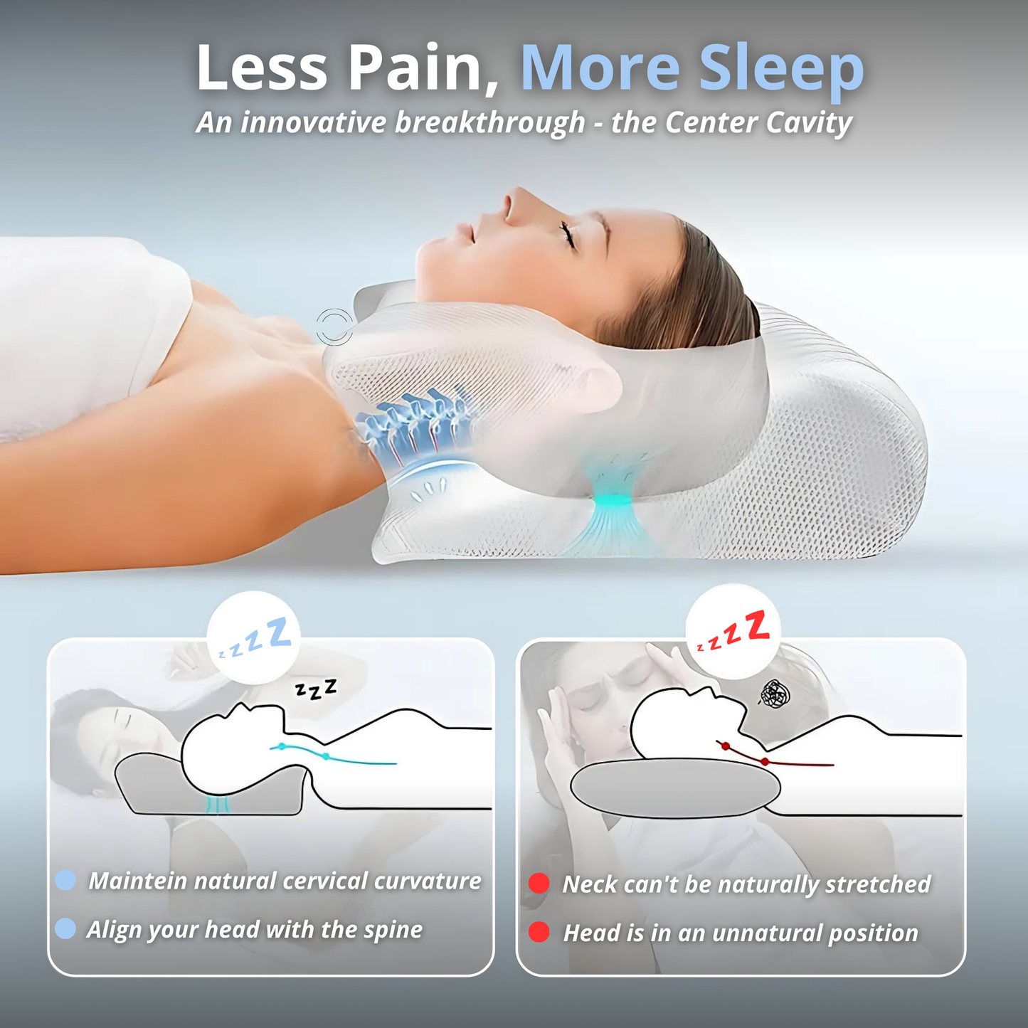 ErgoDream | Ultimate 2-in-1 Ergonomic Cervical Pillow